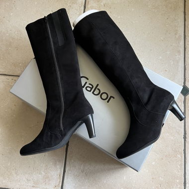Black leather boots