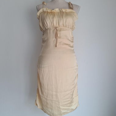 NA-KD Satin Champagne Milk Maid Mini Dress