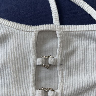 Tank top with glitter heart details