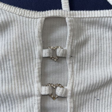 Tank top with glitter heart details