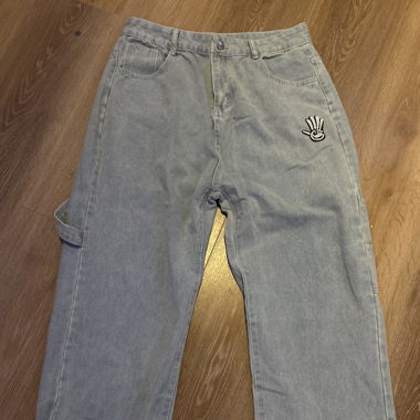 Light blue jeans with back print