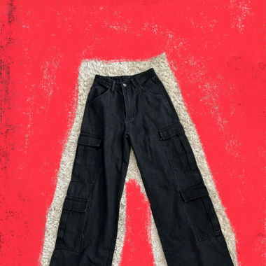 Black Cargo Jeans