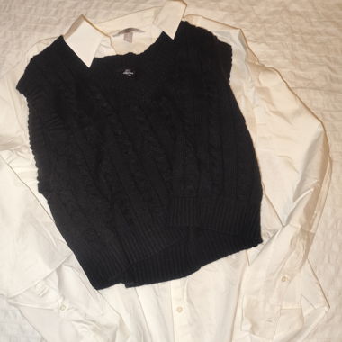 Schwarze Strickweste SHEIN
