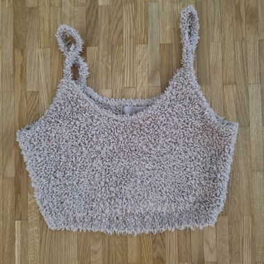 H&M flauschiges Crop Top beige Gr. M