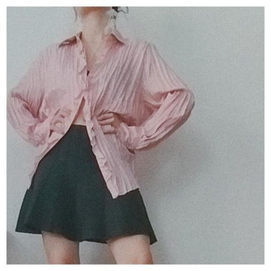Rosa plissee Bluse