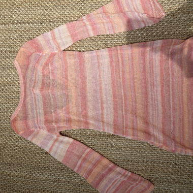 Pink striped long-sleeve dress