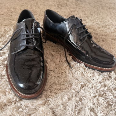 Black Patent Derby Shoes