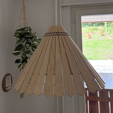 Wood pendant light