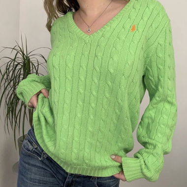 Pull en maille vert (XL)
