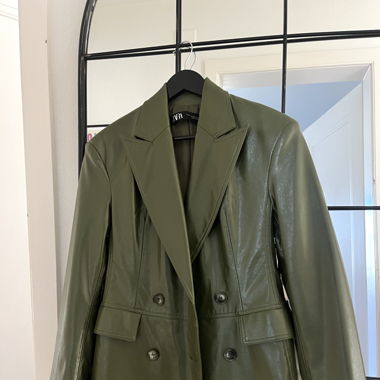 Khaki leather blazer