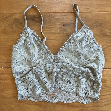 Lace strappy crop top