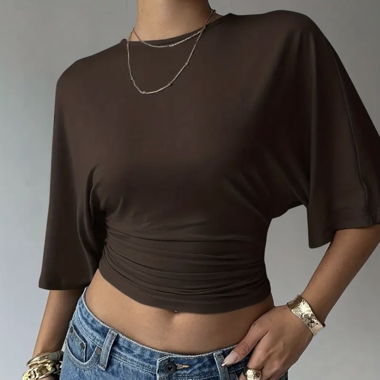 Braunes Crop Top