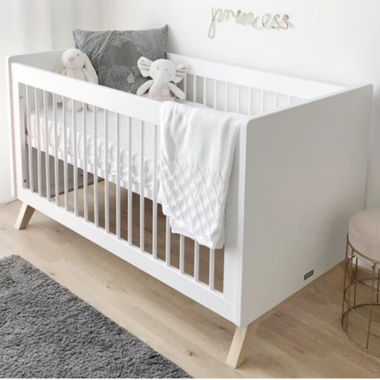 Letto marchio BOPITA 70x140 Lynn Bianco/Naturel matela