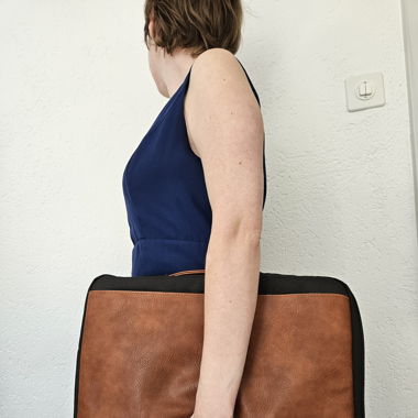 Sac ordinateur 14' Kreafunk cuir et toile