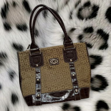 bellissima borsa vintage marrone e beige