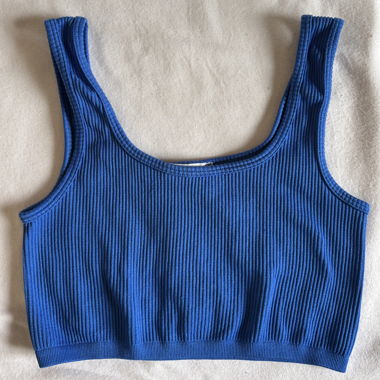 Top blu senza maniche F7B