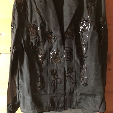 Schwarze Pailletten-Bluse 