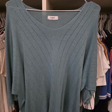 Strickpullover in Türkis