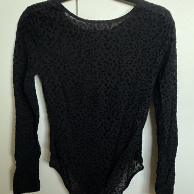 Transparent leopard bodysuit