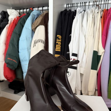 Bottines à talon brun 