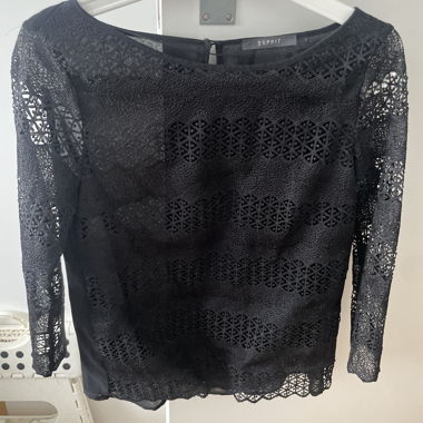 Blusa in pizzo Esprit nera