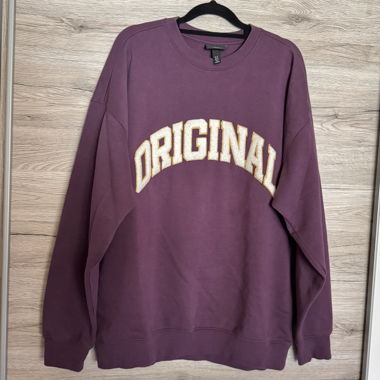 h&m purple oversized crewneck sweatshirt