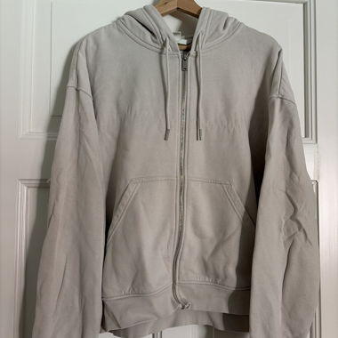Beige Zip Hoodie