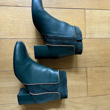Stivaletti in pelle verde scuro
