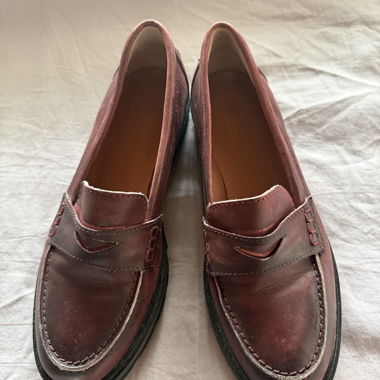 Mocassins en cuir bordeaux