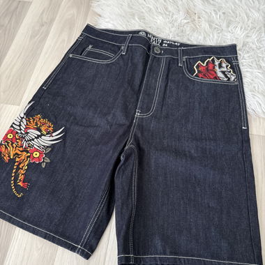 Shorts en jean graphique