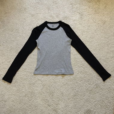 T-shirt à manches longues gris/noir