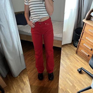 Red jeans