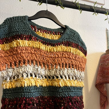 Pull sans maches tricot multicolor
