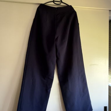 Navy Wide-Leg Trousers