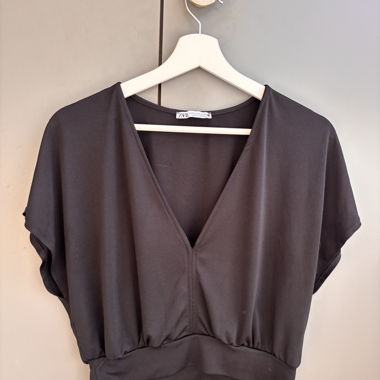 ZARA Crop Top en noir, taille M 