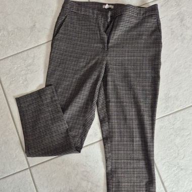 Pantalone in tessuto a quadri grigio