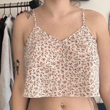 Crop-top à motif floral