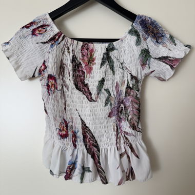 Zebra Offshoulder-Blumenshirt XS