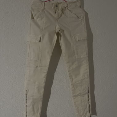 Pantalon blanc cassé cargo skinny