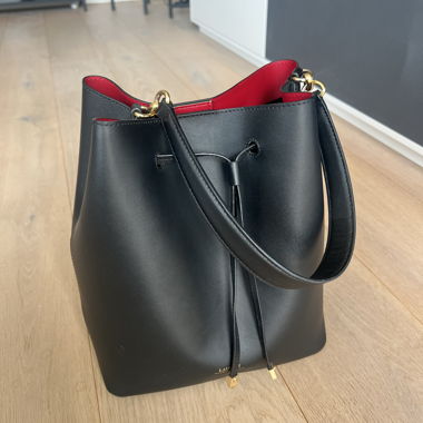 Lauren Ralph Lauren Bucket Bag Schwarz-Rot