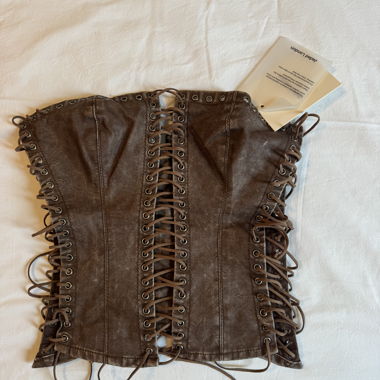 Corsetto corto marrone Jaded London con lacci