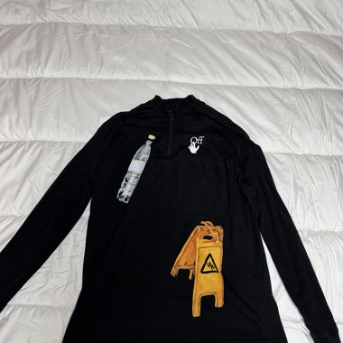 Top Off-White nero maniche lunghe XXS