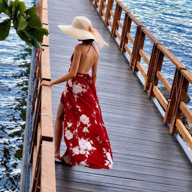 Abito da Resort e Vacanza Senza Schiena — taglia unica