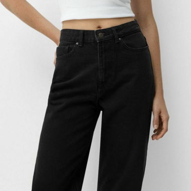 High Waist straight leg jeans bershka