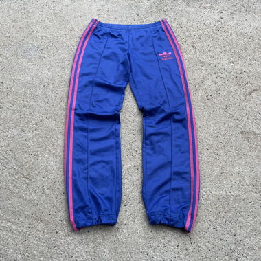 Pantaloni da allenamento Adidas blu/rosa, taglia S