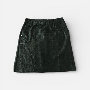 Jupe courte noire au motif serpent