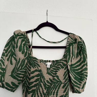 Top H&M vert / beige 