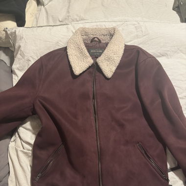 Veste en daim bordeaux River Island 