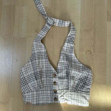 Checked Neckholder Top