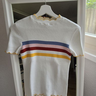 T-shirt in maglia a coste